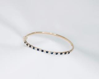 14 kt Yellow Gold Sapphire Diamond Bracelet