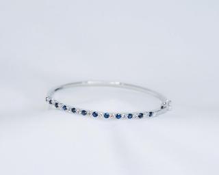 14 kt White Gold Sapphire Diamond Bracelet