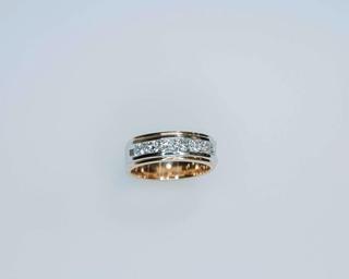 14K Two Tone Wedding Band 