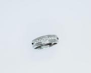 14 kt White Gold Mens Diamond Wedding Band