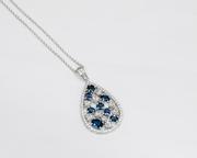 14kt White Gold Sapphire Diamond Pendant