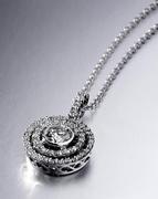 14 kt White Gold Diamond Pendant