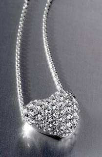 14 kt White Gold Diamond Heart Pendant